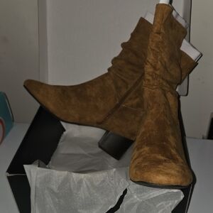 Lane Bryant Tan Suede Heeled Boots